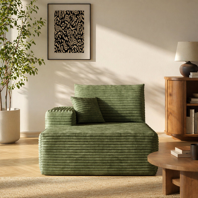 Y165-L-SLEEPER-GREEN canapé-lit vert, L 68,9 po, Vert