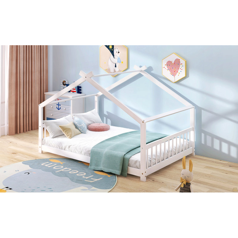 Waterloo Size House Bed Wood Bed, Full, White