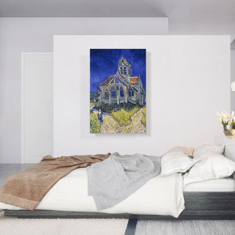 «The Church At Auvers 1890», reproduction, H 40 po x l 26 po x P 1,5 po