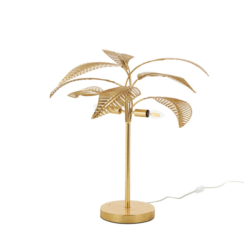 Gold Metal Tree Room Table Lamp with Round Base, 27" x 25" x 26", 25.5" H x 27" W x 35" D