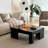 Modern style solid wood black coffee table.-1121510599