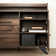 Kauan Helsy L-Shaped Desk with Power Bar and Removable Hutch Natural Walnut