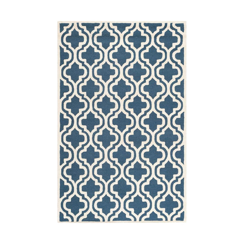 Ruben Navy / Ivory Area Rug, Rectangle 2'6" x 4'