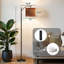 Lampe sur pied à arc avec abat-jour ajustable Lampe sur pied en cuivre pour surface ensoleillée 3 températures de couleur Lampe à mât haut avec interrupteur au pied pour la chambre à coucher