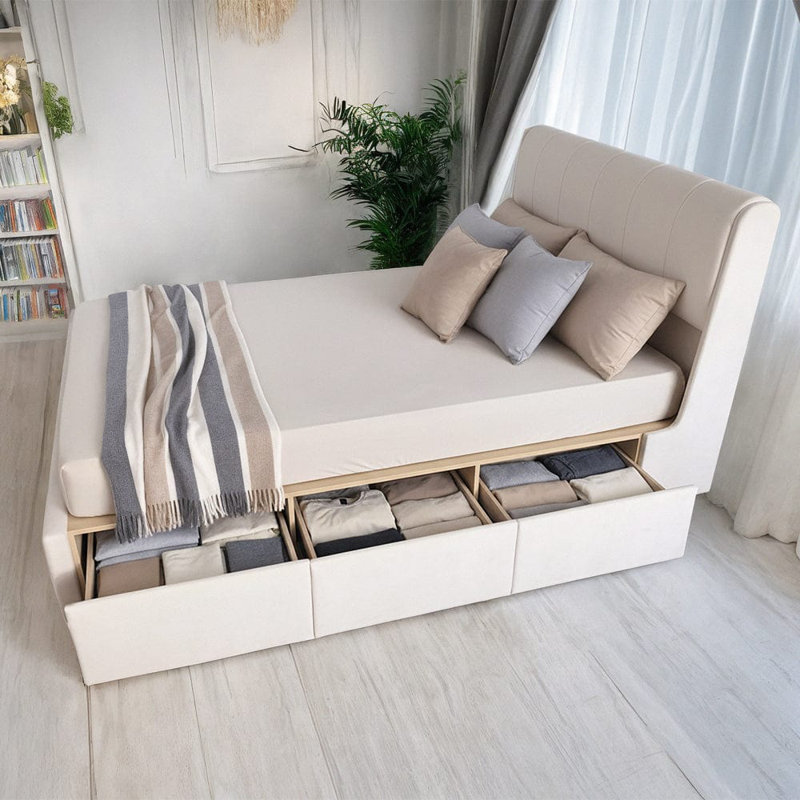 Upholstered Bed, Champagne