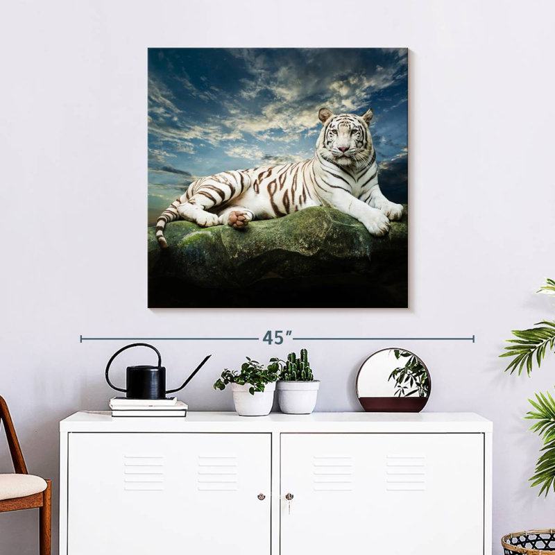 Tigre blanc Brampt, H 30 po x l 30 po
