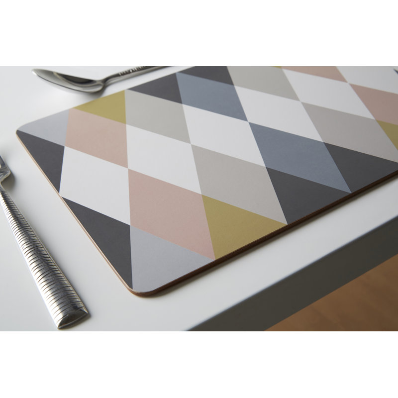 Delphine Cork Geometric Rectangle Placemat