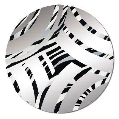 Black And White Zebra Stripes - Centre Wave Decorative Mirror