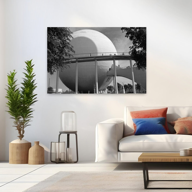 «1930 Perisphère 1939 New York World's Fair Classic Modern Retro Architecture City Art mural, H 32 po x l 48 po