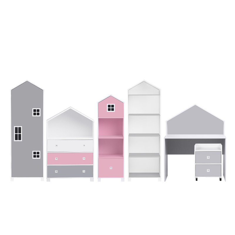 Baltazar Bedroom Set, Pink/Grey