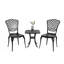 Ensemble de 3 meubles de patio antirouille en aluminium coulé - noir 2 chaises et 1 table ronde d'extérieur, de jardin, de patio, de balcon de conception classique, facile à assembler et de conception classique pour un assemblage propre