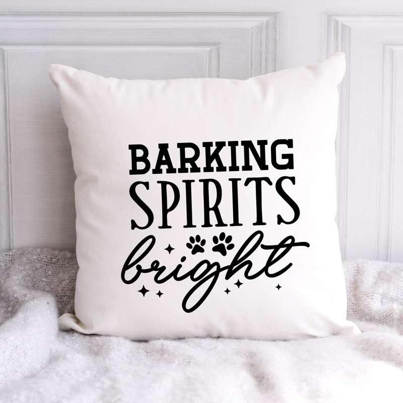 Coussin ChristmasDog_Noir-07, 16 po x 16 po