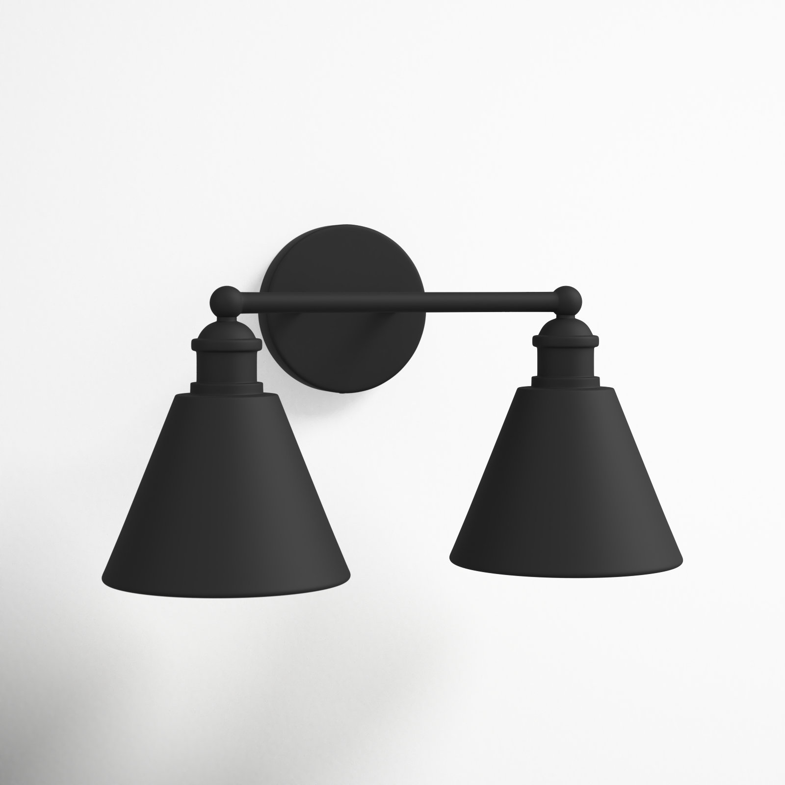 Kera 2 Light Dimmable Vanity Light, Matte Black