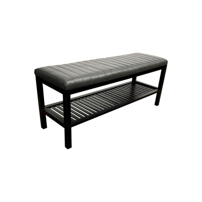Asheton 40" Bamboo Upholstered Storage Bench