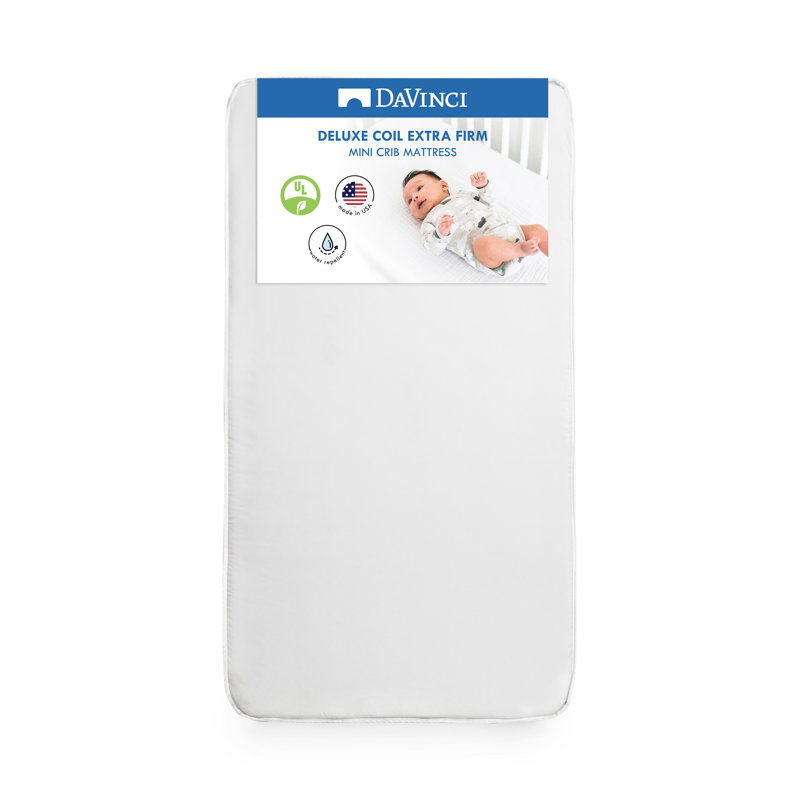 White Waterproof Innerspring Mini Crib Mattress, GREENGUARD Certified