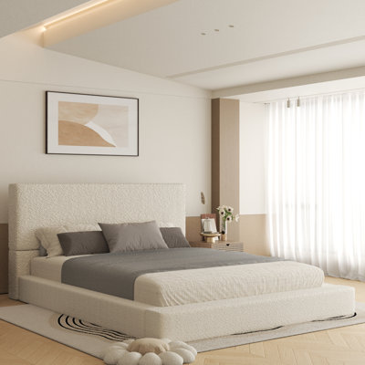 Haden Boucle Platform Bed Frame