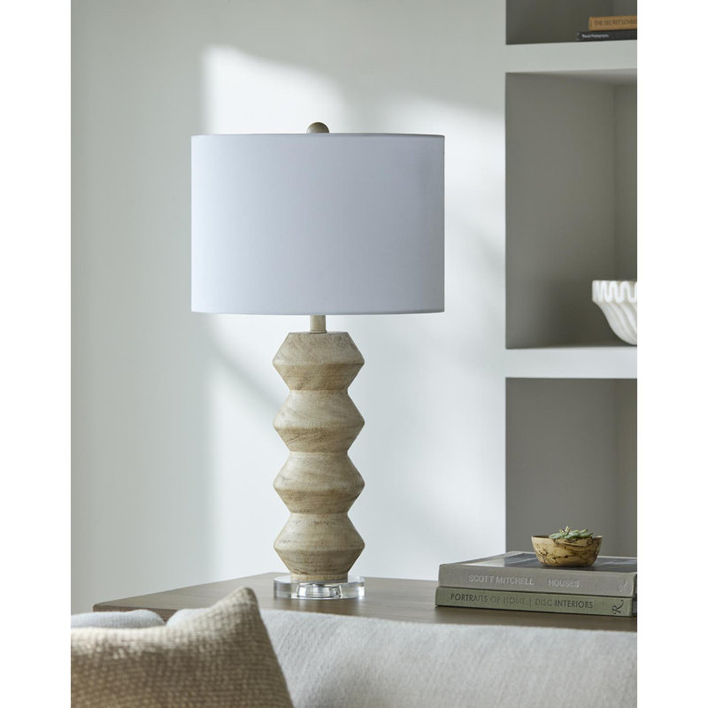 Aeleen Table Lamp, Brown, White