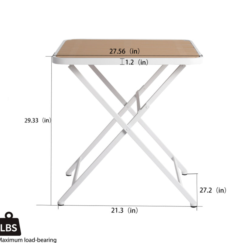 All-Weather 2 Warm Grey Modern Chairs And Multi-Functional Square Table - Pp Tabletop On Metal Legs (White, Khaki), Non-Slip Foot Pads, High-Grade Pp, , Breathable Mesh, Structure Shape