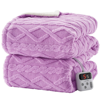 Couverture chauffante - Couverture électrique Sherpa touffetée épaisse avec 10 niveaux de chauffage et 10 réglages de temps