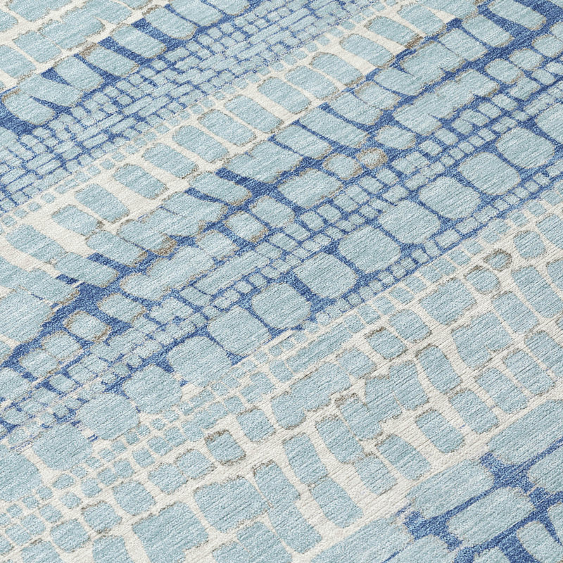 Tapis abstrait intérieur / extérieur lavable à la machine Chantille ACN2540, Ciel, Rectangle 10 pi x 14 pi