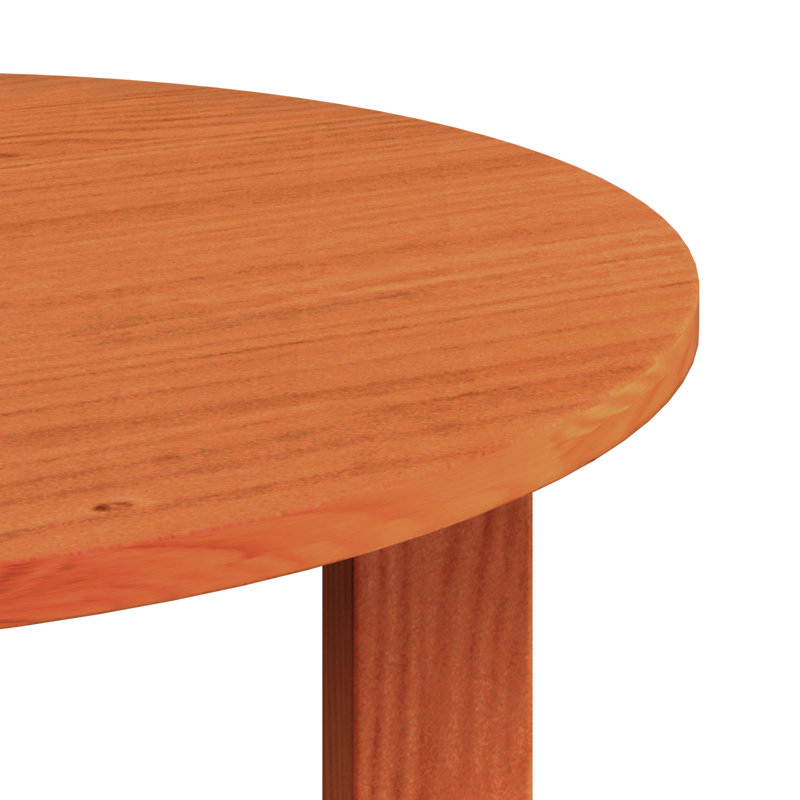 Coffee Table Solid Pine wood Modern Living Room Round Wood Indoor, Wax Brown