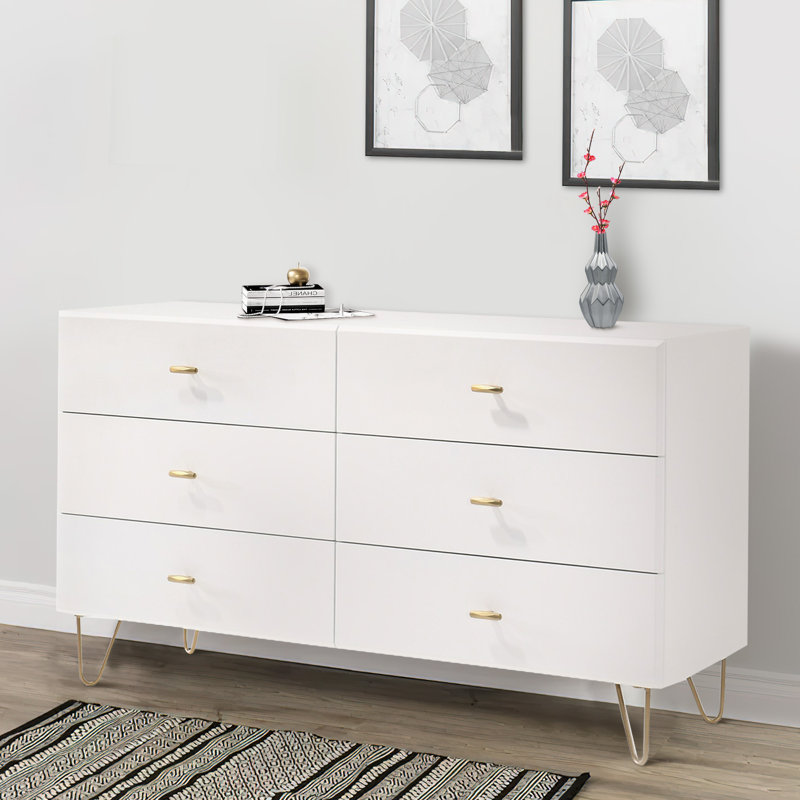 Solid Wood 51 " W 6 - Drawer Dresser
