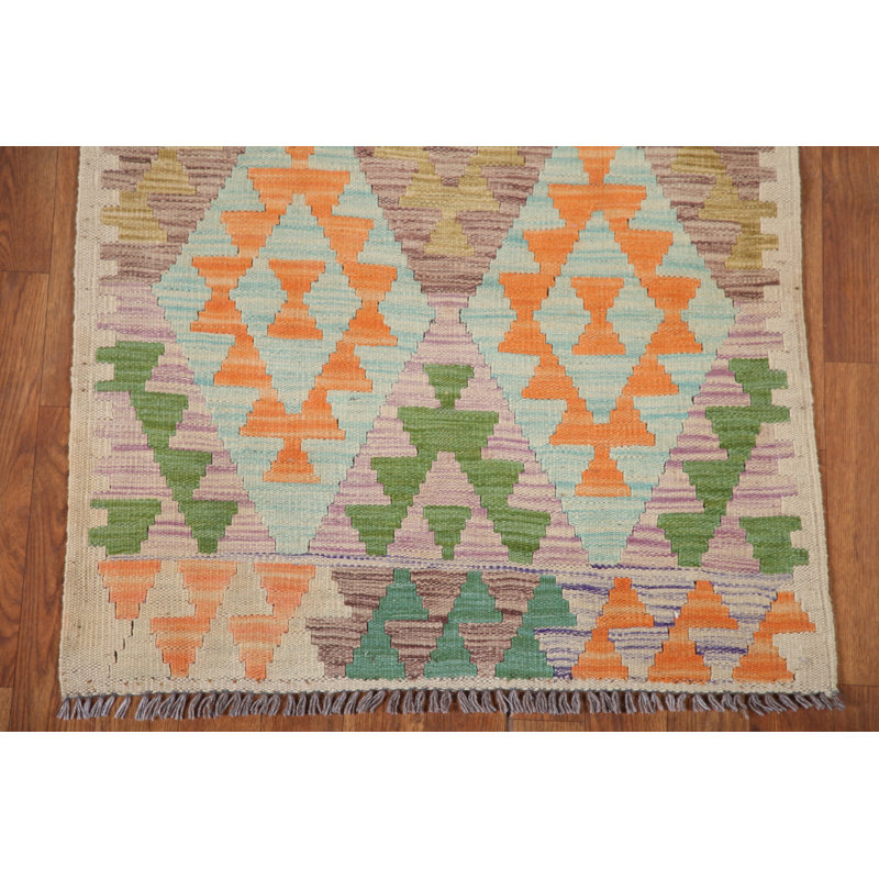 Tapis de marche réversible en laine Kilim 3 x 8