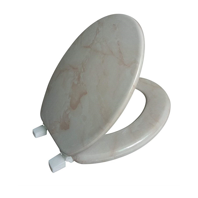 Siège de toilette rond en marbre, Beige
