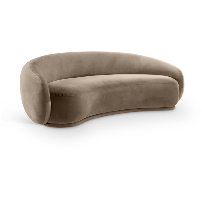 Canapé en velours 93 po Emery, Velours taupe