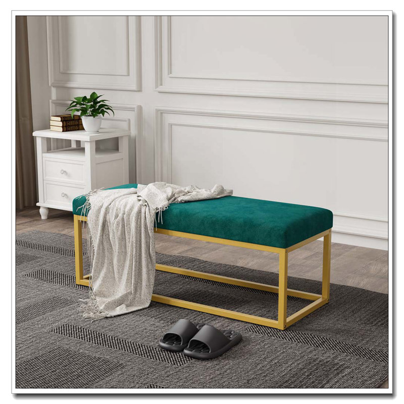 Banc de rangement avec structure en acier et cuir synthétique