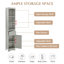 Grande armoire de salle de bain, armoire de rangement autoportante avec tiroir, panneau de fibres à densité moyenne, tablette réglable-2051469389