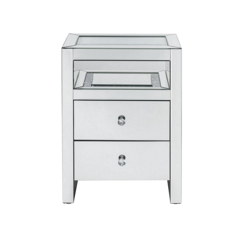 Decatur 2-Drawer Nightstand in Mirrored