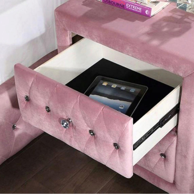 Table de chevet 2 tiroirs Waldstrmidt, Rose
