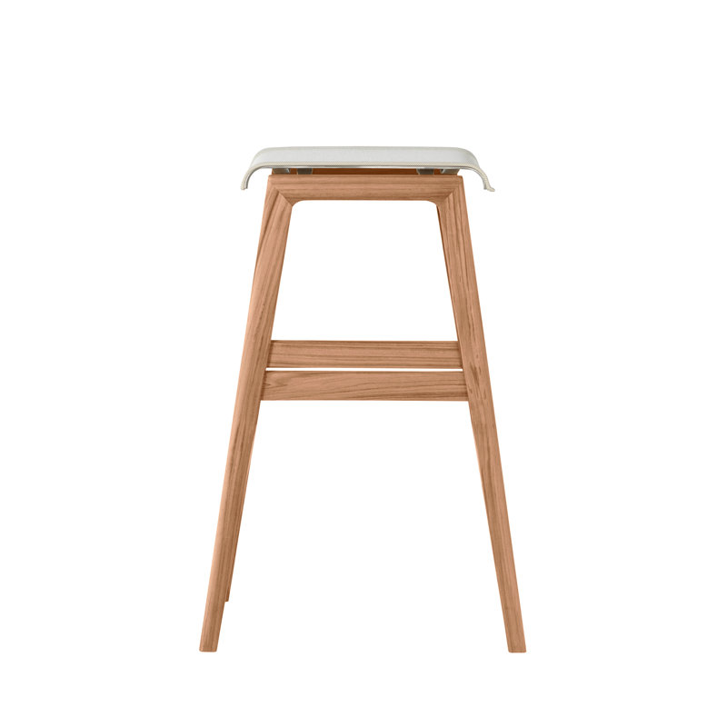 Coast Patio Bar Stool, Natural Teak Frame/Canvas Sling