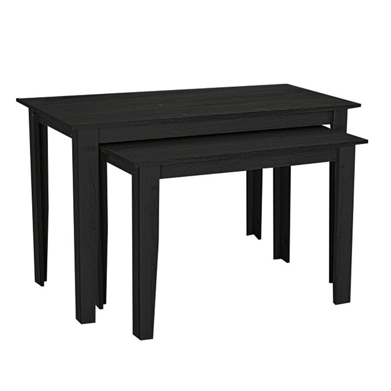 H 32 po x l 44 po - Ensemble de tables gigognes en érable avec finition stratifiée | Ensemble de 2, Noir, noir, noir, noir