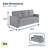 Serta® Mia 83.9 in Convertible Sofa King Size Sleeper Dream Coils FingerGuard Reversible Chaise Woven Fabric-126283561