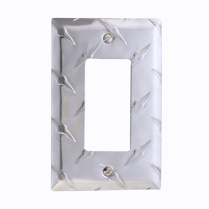 Amerelle Diamond Silver 1 gang Metal Decorator Wall Plate 1 pk