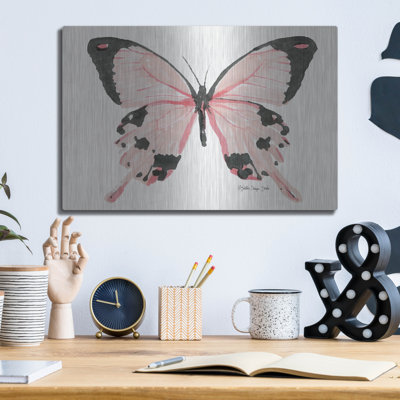 Gracie Oaks «Butterfly 1» par Stellar Design Studio, art mural en métal, 24 po x 16 po