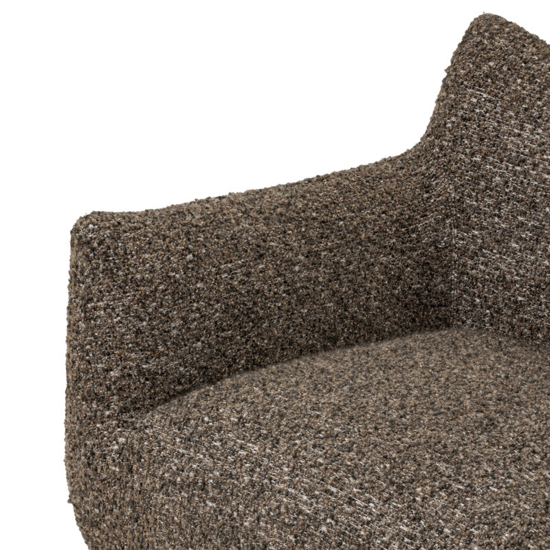 Margot Upholstered Swivel Chair, Ivan Granite Boucle