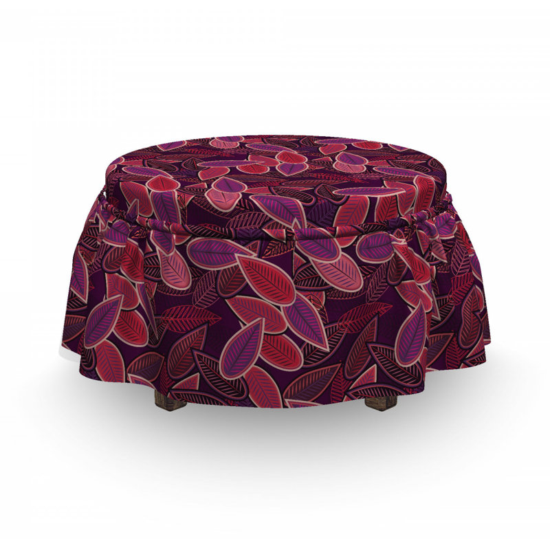 Housse pour repose-pieds abstrait feuilles de feuillage