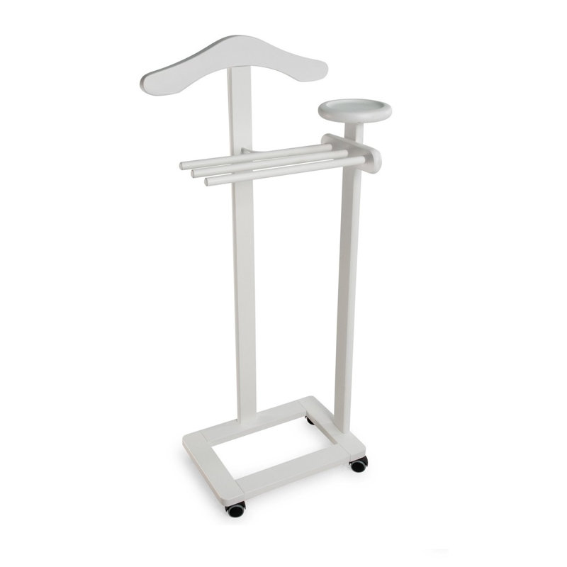 Colombes Solid Wood Freestanding Valet Stand, White
