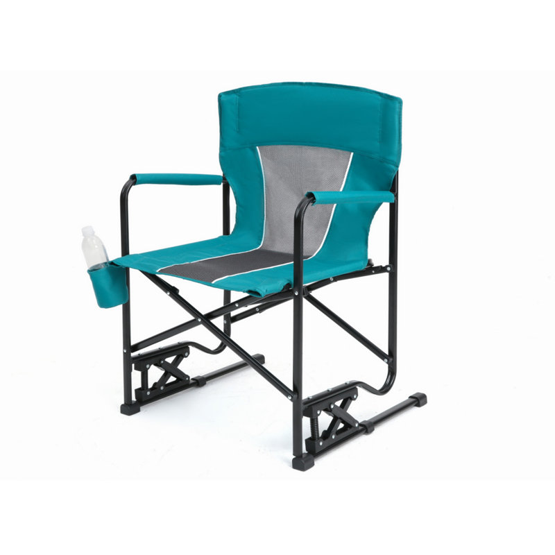 Chaise berçante pliante portative pour l'extérieur, Bleu