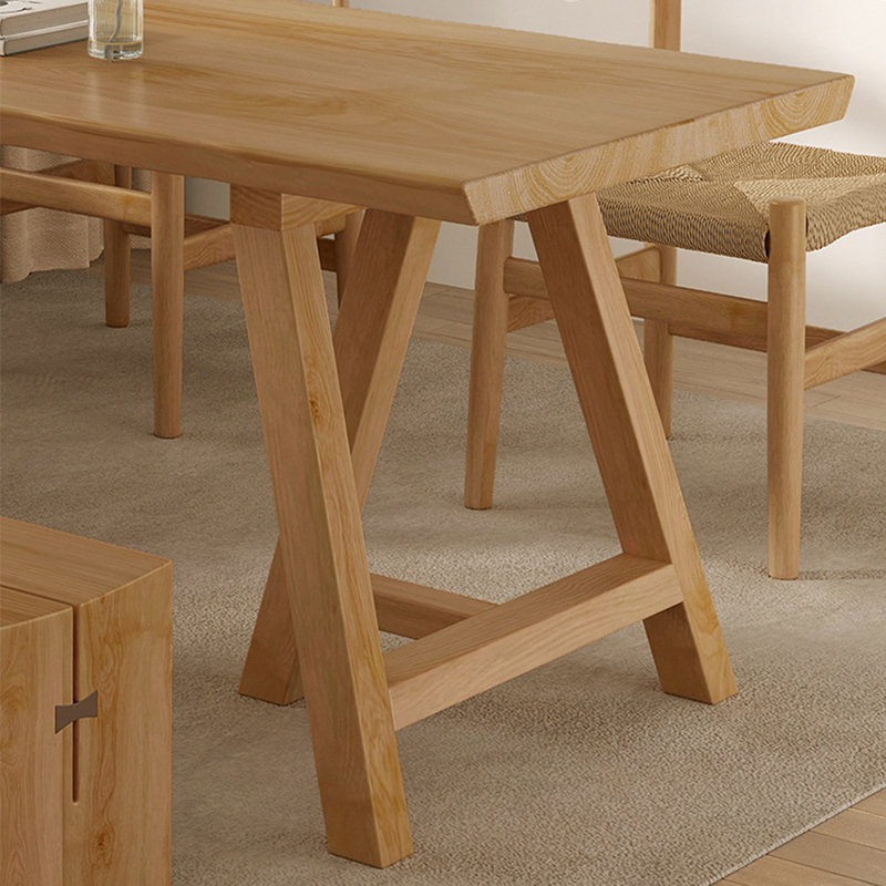 Modern simple pure solid wood dining table, 29.5"H x 62.9"L x 27.5"W
