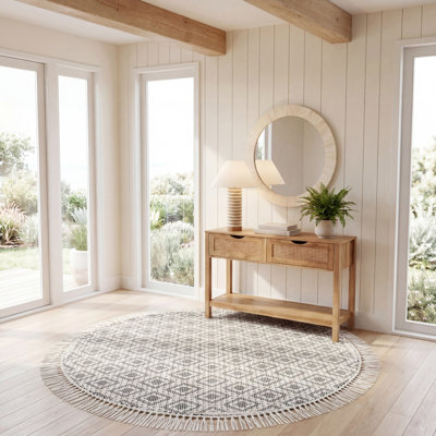 Tapis géométrique en laine tissé à la main Nakita Natura