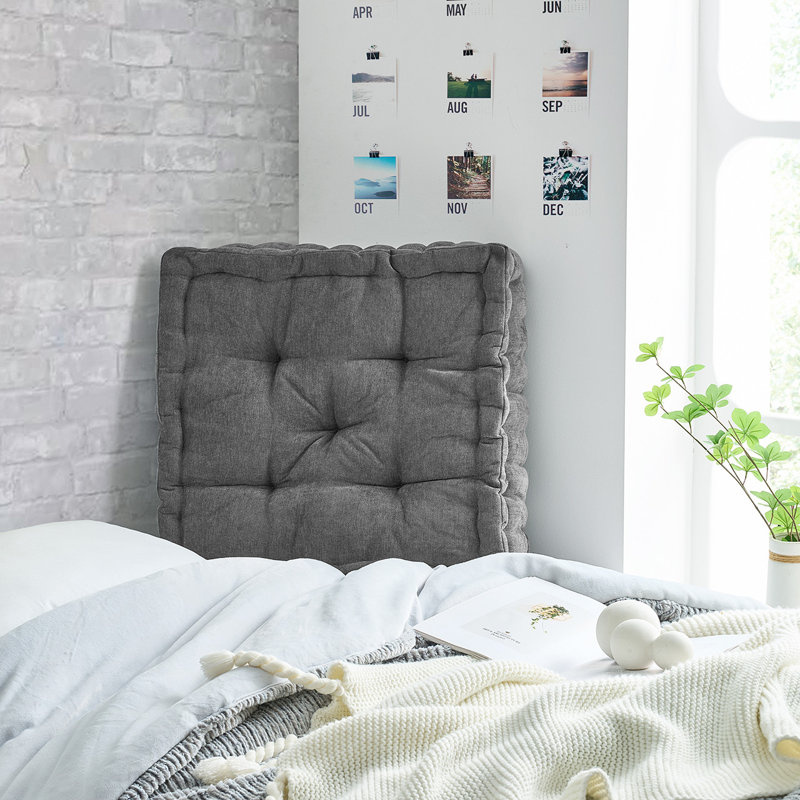 Rainha® - Classic Tufted College Cushion, Dark Gray