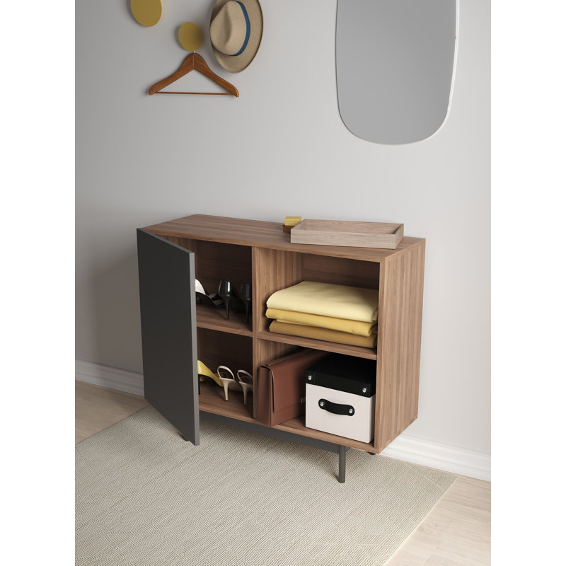 Jorde Rectangle Accent Chest, Walnut/Graphite