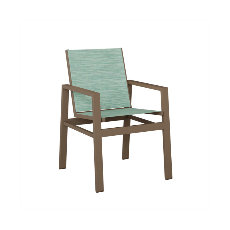 Berlin Gardens Vida Sling Dining Chair, Seascape, Aluminum Clay