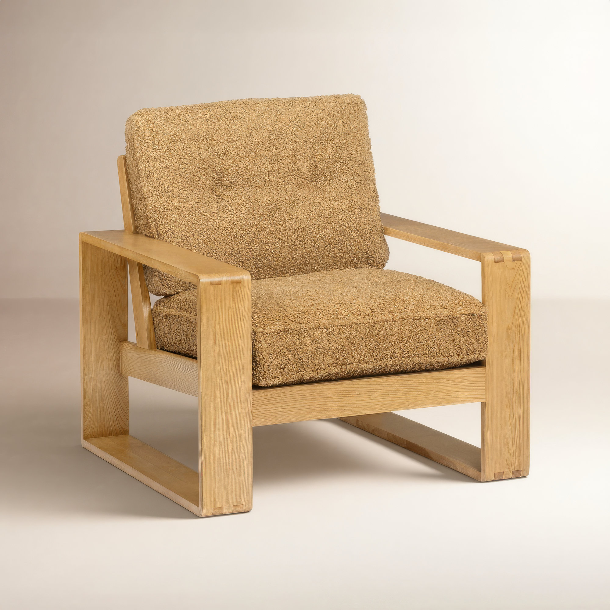 Nolani Upholstered Accent Chair, Ash/Shearling Polyester