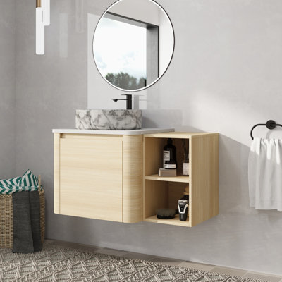 Meuble-lavabo mural simple 36 po avec lavabo en céramique