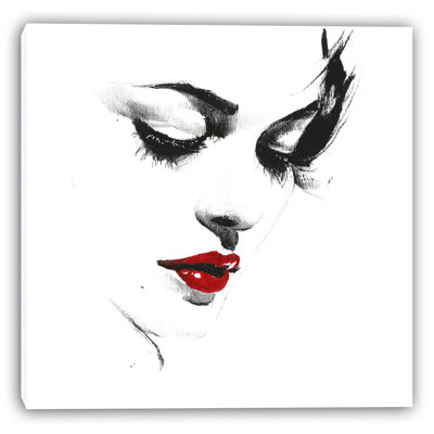 Lashes and Rouge Wrapped Canvas Wall Art